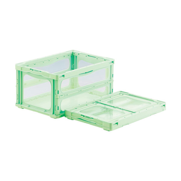 三甲 サンコー 折りたたみコンテナー 559160 マドコンライトOー40Bグリーン SKMLO-O-40B-GR 1個 469-9025（直送品）