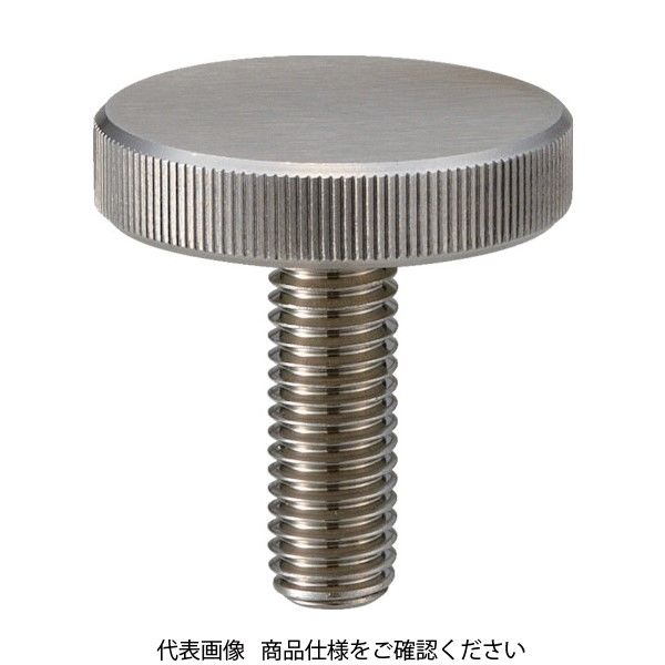 トラスコ中山 TRUSCO ローレットノブ 平型 おねじ スチール製 外径20×ネジM5 TKKBF-M5X20 1個 470-1011（直送品）