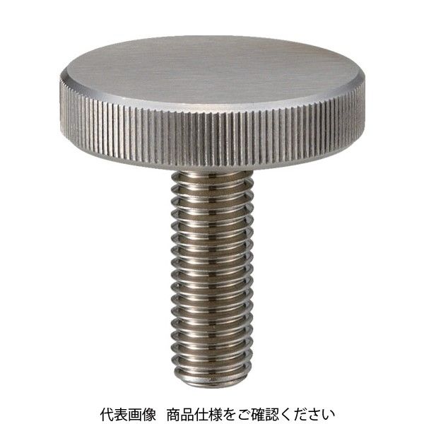 トラスコ中山 TRUSCO ローレットノブ 平型 おねじ スチール製 外径24×ネジM6 TKKBF-M6X16 1個 470-1020（直送品）