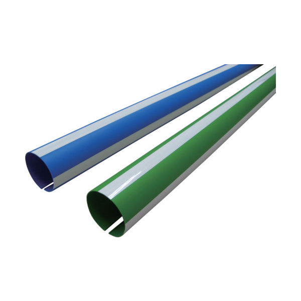 日大工業 ワニ印 単管安全表示カバー 「目立つぞ」 グリーン/白 長さ900mm 000170 1本 473-9175（直送品）