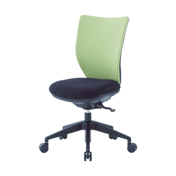 アイリスチトセ 回転椅子3DA ライムグリーン 肘なし シンクロロッキング 3DA-S45M0-LGN 1脚 474-3946（直送品）