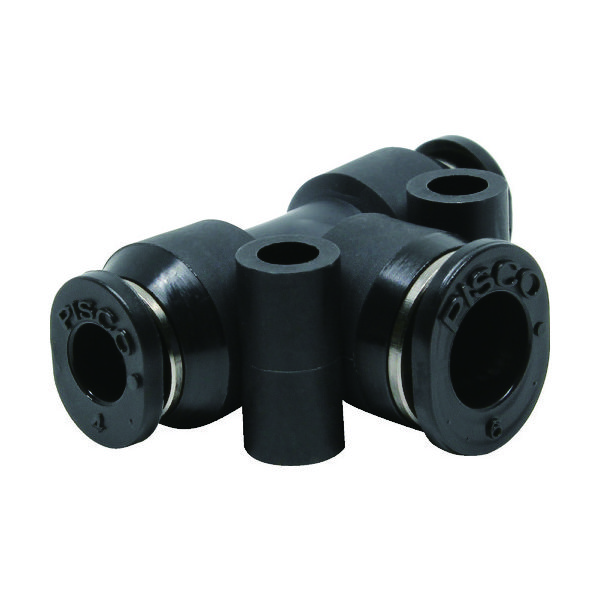 日本ピスコ ピスコ チューブフィッティングミニタイプ 違径ユニオンティー 4×4×6 PEG4-6M 1個 474-5264（直送品）