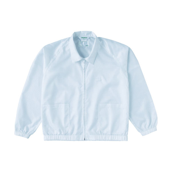 トラスコ中山 TRUSCO 制電糸グリッド仕様ジャケット(衿付) ホワイト LL TCLGJ-W-LL 1着 474-8581（直送品）
