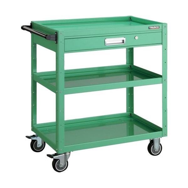 TRUSCO ツールワゴン イーグルワゴン 600×400×H740 引出付 ウレタン車輪 ヤンググリーン EGW-763VU-YG 1台（直送品）