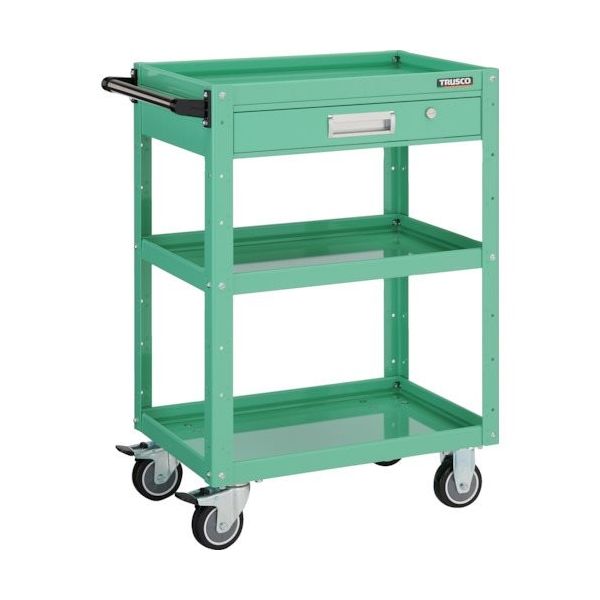 TRUSCO ツールワゴン イーグルワゴン 600X400XH880 引出付 ウレタン車輪 ヤンググリーン EGW-963VU-YG 1台（直送品）