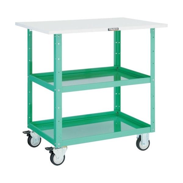 TRUSCO ツールワゴン イーグルワゴン 600X400 天板付 ウレタン車輪 ヤンググリーン EGW-962TU-YG 1台（直送品）