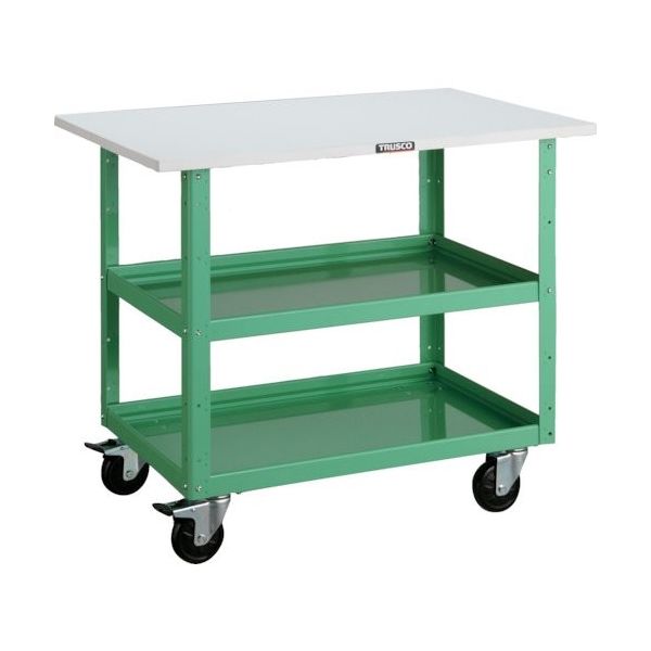 トラスコ中山 TRUSCO ツールワゴン バーディワゴン 750X500 天板付 ヤンググリーン BDW-772T-YG 1台（直送品）