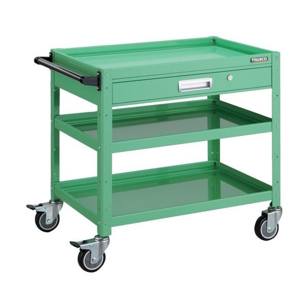 TRUSCO ツールワゴン バーディワゴン 750X500 引出付 ウレタン車輪 ヤンググリーン BDW-773VU-YG 1台（直送品）