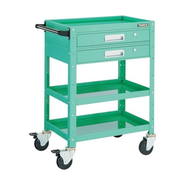 トラスコ中山 TRUSCO ツールワゴン バーディワゴン 750X500 引出付 ヤンググリーン BDW-973V2-YG 1台（直送品）