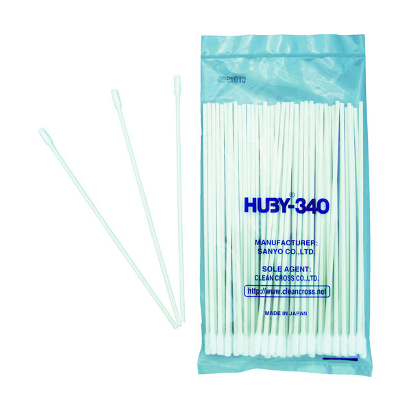 クリーンクロス HUBY 工業用綿棒(先端筒型/モーターアッセイ)CAー010SP (50本入) CA-010SP 1袋(50本)（直送品）