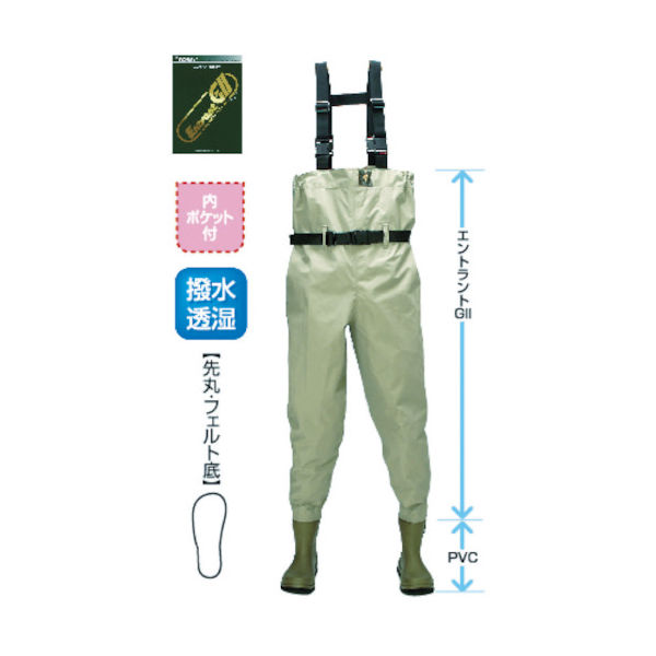 阪神素地 ハンシン SWー511 エントラント チェストハイウェーダー LL SW-511-LL 1足(1着) 481-7311（直送品）