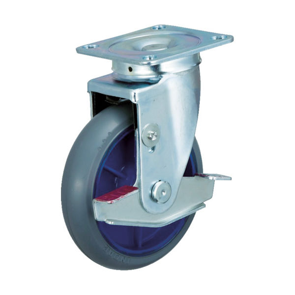 イノアックコーポレーション イノアック 低始動抵抗ストッパー・旋回金具付Φ150グレー シャフトΦ12 LR-150WJB-GR 1個（直送品）