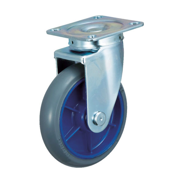 イノアック 低始動抵抗キャスター 旋回金具付 Φ150 グレー シャフトΦ20 LR-150WJ-GR-20 1個（直送品）