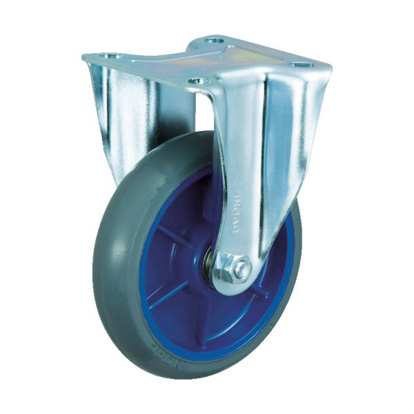 イノアック 低始動抵抗キャスター 固定金具付 Φ150 グレー シャフトΦ20 LR-150WK-GR-20 1個（直送品）