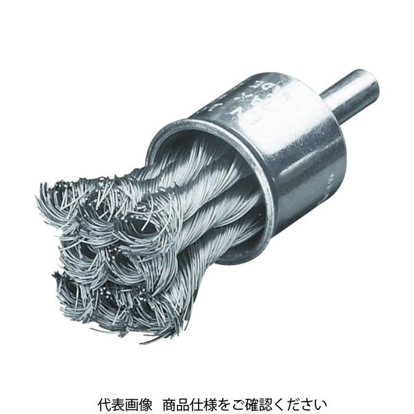 LESSMANN 軸付ノット型エンドブラシ Φ22 高張度鋼線 0.35 454278 1個 484-0135（直送品）