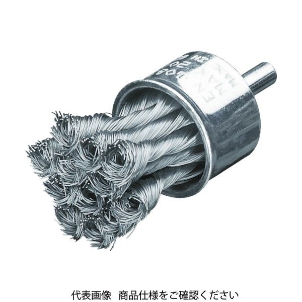 LESSMANN 軸付ノット型エンドブラシ Φ29 ステンレス線 0.35 456378 1個 484-0259（直送品）