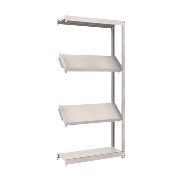 トラスコ中山 TRUSCO スチールラック M1.5型棚 900X300XH1800 4段 傾斜2段 連結 M1.5-6334K2B 1台（直送品）