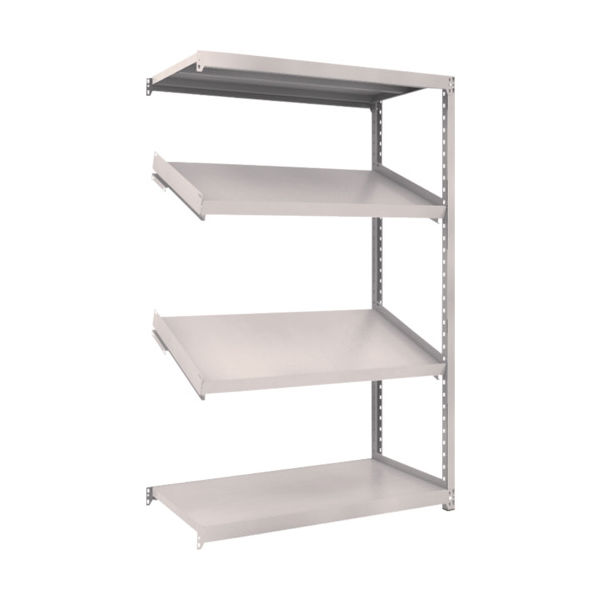 トラスコ中山 TRUSCO スチールラック M2型棚 1200X600XH1800 4段 傾斜2段 連結 M2-6464K2B 1台(1個)（直送品）