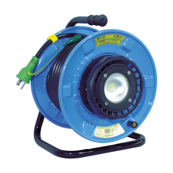 日動 電工ドラム 防雨防塵型LEDライトリール（照明付ドラム） 過負荷漏電保護兼用 20m SDW-EK22-10W 486-6258（直送品）