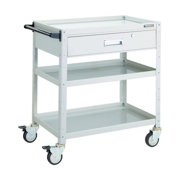 トラスコ中山 TRUSCO バーディワゴン 600×400 深型1段引出付 ウレタン車輪 ホワイト BDW-963YU-W 1台（直送品）