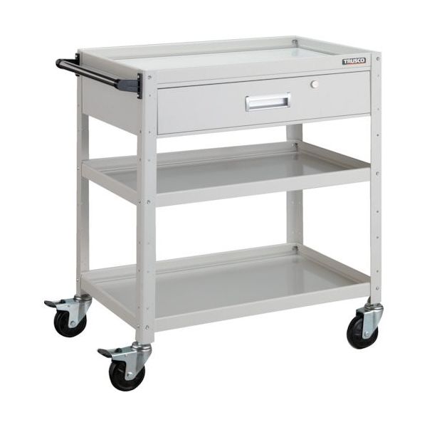 トラスコ中山 TRUSCO ツールワゴン バーディワゴン 750X500XH880 深型1段引出付 ホワイト BDW-973Y-W 1台（直送品）