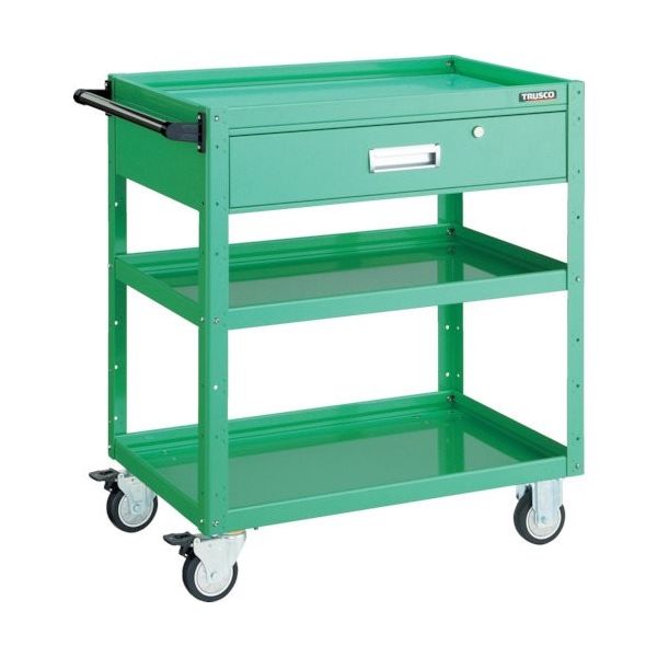 TRUSCO ツールワゴン イーグルワゴン 600×400 深型1段引出付 ウレタン車輪 ヤンググリーン EGW-963YU-YG 1台（直送品）