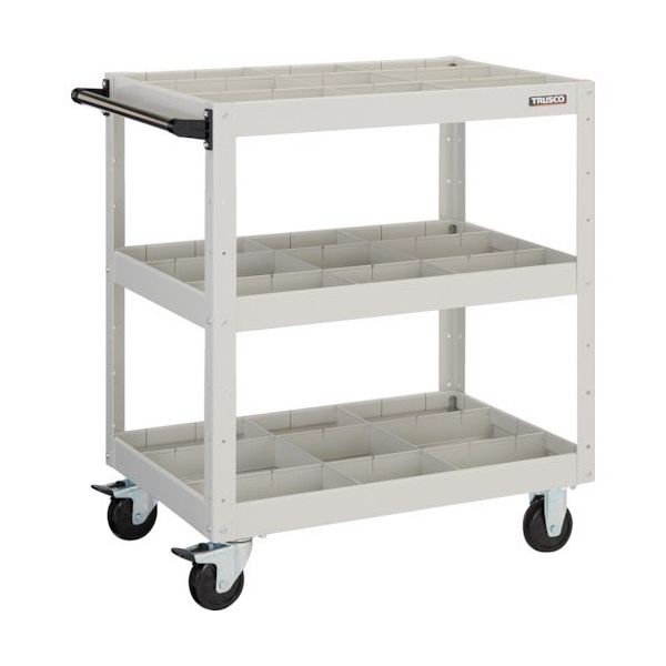 TRUSCO ツールワゴン イーグルワゴン 750X500XH880 深3段 仕切板付 ホワイト EGW-973F3S3-W 1台（直送品）