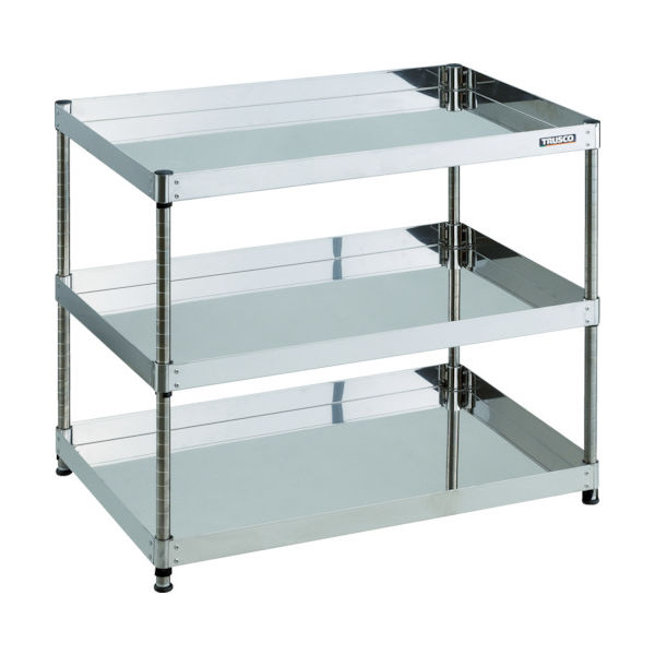 トラスコ中山 TRUSCO ステンレスワゴン 304クリーンフェニックス ラック型 900X600 3段 CPE3-R993 1台（直送品）