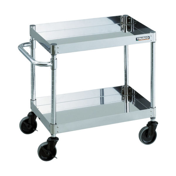 TRUSCO ステンレス製ワゴン クリーンフェニックスワゴン SUS430 W600×D400×H600 2段 CPE4-662 1台（直送品）