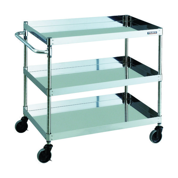TRUSCO ステンレス製ワゴン クリーンフェニックスワゴン SUS430 W600×D400×H880 3段 CPE4-963 1台（直送品）