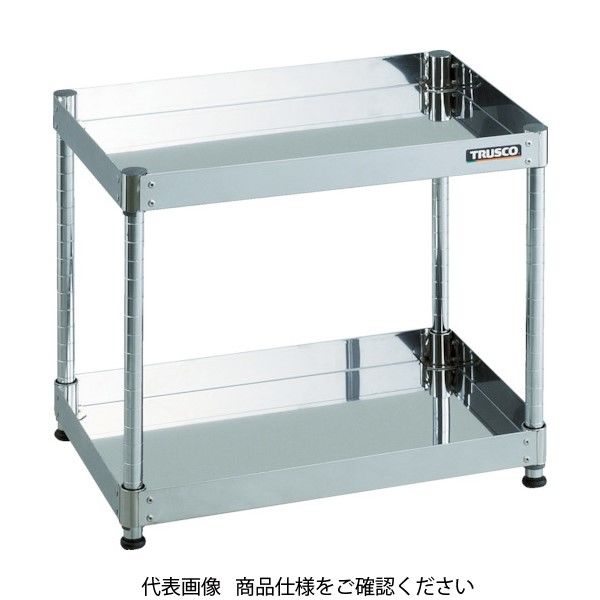TRUSCO ステンレス製ワゴン クリーンフェニックスワゴン SUS430 ラック型 W900×D600×H492 2段 CPE4-R692（直送品）