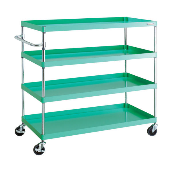 TRUSCO ツールワゴン フェニックスワゴン 省音 1200X600XH1200 4段 ヤンググリーン PEW-12124-YG 1台（直送品）