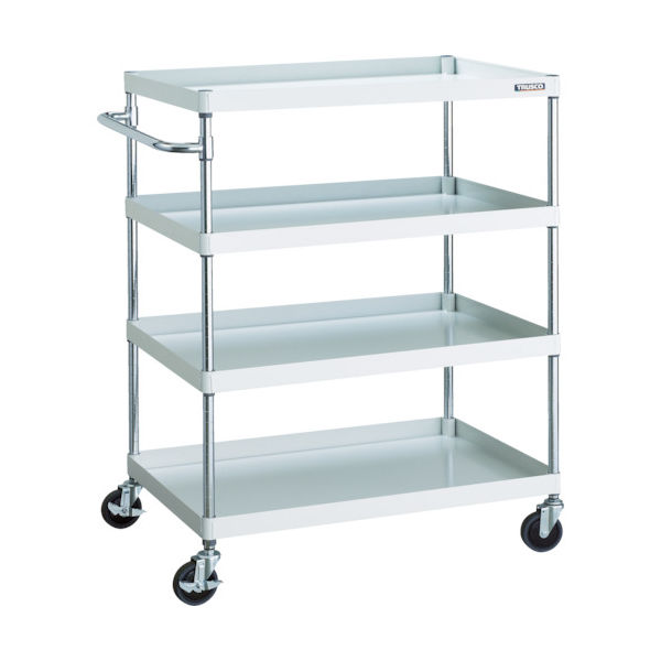 トラスコ中山 TRUSCO ツールワゴン フェニックスワゴン 省音 900X600XH1200 4段 ホワイト PEW-1294-W 1台（直送品）