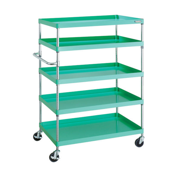 TRUSCO ツールワゴン フェニックスワゴン 省音 1000X650XH1500 5段 ヤンググリーン PEW-15105-YG 1台（直送品）