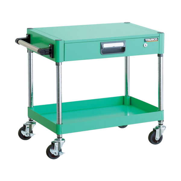 TRUSCO ツールワゴン フェニックスワゴン 省音 600X400 薄型1段引出付 ヤンググリーン PEW-661Z-YG 1台（直送品）