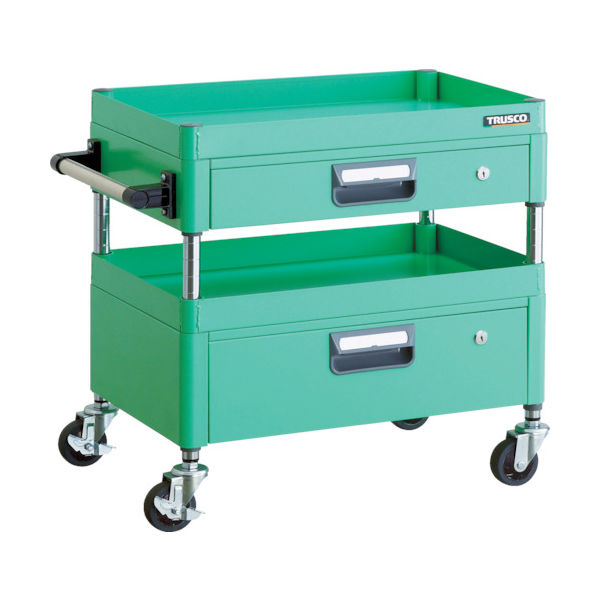 TRUSCO ツールワゴン フェニックスワゴン 省音 600X400XH600 引出付 ヤンググリーン PEW-662VZ-YG 1台（直送品）