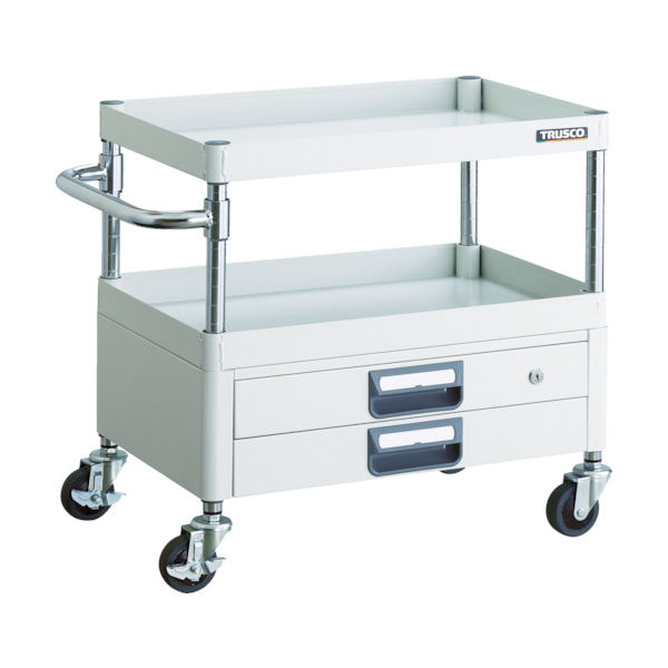 TRUSCO ツールワゴン フェニックスワゴン 省音 600X400XH600 2段引出付 ホワイト PEW-662X-W 1台（直送品）