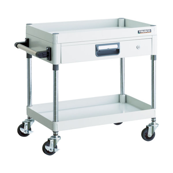 トラスコ中山 TRUSCO ツールワゴン フェニックスワゴン 省音 600X400 薄型1段引出付 ホワイト PEW-662Z-W 1台（直送品）