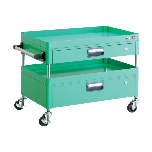 TRUSCO ツールワゴン フェニックスワゴン 省音 750X500XH600 引出付 ヤンググリーン PEW-672VZ-YG 1台（直送品）