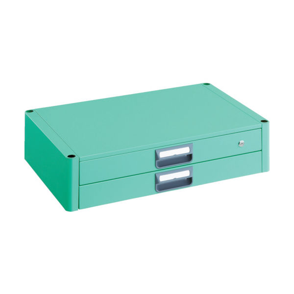 トラスコ中山 TRUSCO ツールワゴン フェニックスワゴン 2段引出 750X500 ヤンググリーン PEW-75X-YG 1台（直送品）