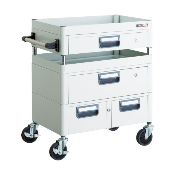 TRUSCO ツールワゴン フェニックスワゴン 抗菌 省音 600X400XH740 引出付 ホワイト PEW-762VWZ-W 1台（直送品）