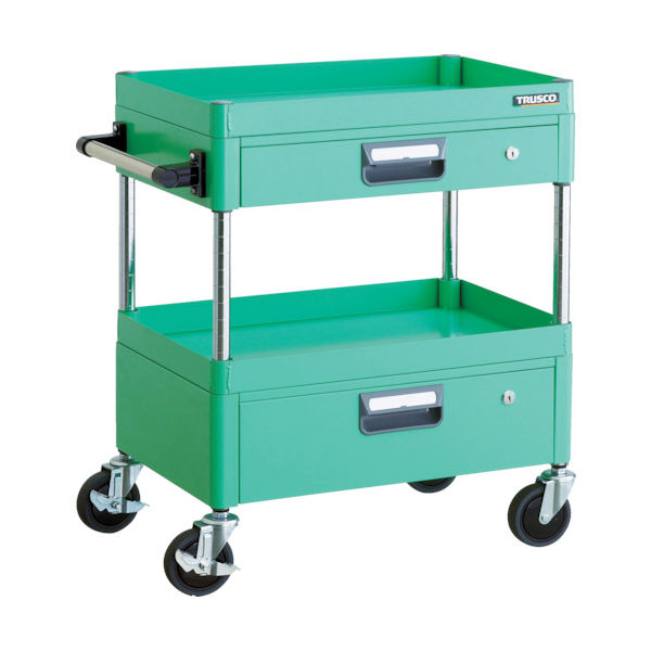 TRUSCO ツールワゴン フェニックスワゴン 省音 600X400XH740 引出付 ヤンググリーン PEW-762VZ-YG 1台（直送品）