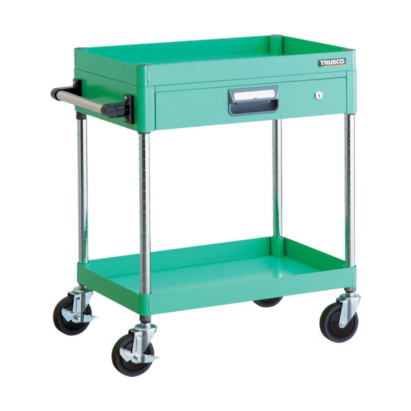 TRUSCO ツールワゴン フェニックスワゴン 省音 600X400 薄型1段引出付 ヤンググリーン PEW-762Z-YG 1台（直送品）
