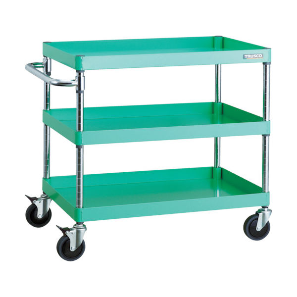 TRUSCO ツールワゴン フェニックスワゴン 省音 600X400XH740 3段 ヤンググリーン PEW-763C-YG 1台（直送品）
