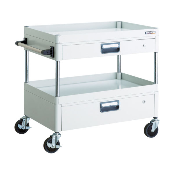 トラスコ中山 TRUSCO ツールワゴン フェニックスワゴン 省音 750X500XH740 引出付 ホワイト PEW-772VZ-W 1台（直送品）
