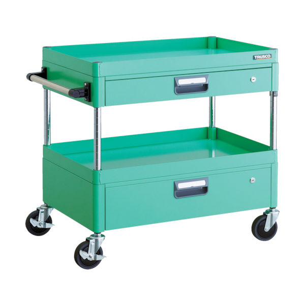 TRUSCO ツールワゴン フェニックスワゴン 省音 750X500XH740 引出付 ヤンググリーン PEW-772VZ-YG 1台（直送品）