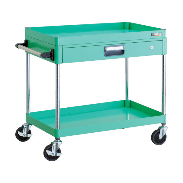 TRUSCO ツールワゴン フェニックスワゴン 省音 750X500 薄型1段引出付 ヤンググリーン PEW-772Z-YG 1台（直送品）