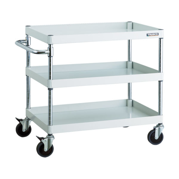 トラスコ中山 TRUSCO ツールワゴン フェニックスワゴン 省音 750X500XH740 3段 ホワイト PEW-773C-W 1台（直送品）