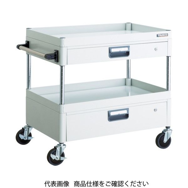 トラスコ中山 TRUSCO ツールワゴン フェニックスワゴン 省音 750X500XH740 引出付 ホワイト PEW-773VZ-W 1台（直送品）