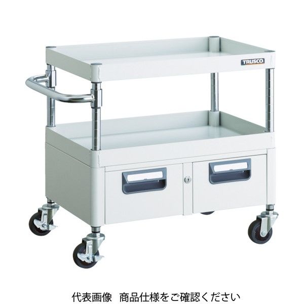 TRUSCO ツールワゴン フェニックスワゴン 省音 750X500XH740 2列引出付 ホワイト PEW-773W-W 1台（直送品）
